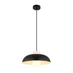 Pendellampe Lowe, schwarz matt, Ø 38 cm, Metall