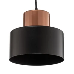 Pendellampe Olla in Schwarz/Kupfer, vierflammig
