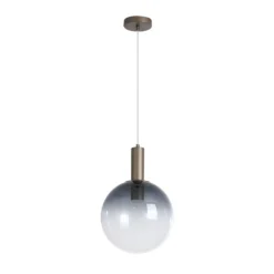 Pendellampe Ombre, Kugel, rauchgrau/weiß, Ø 30 cm, Glas