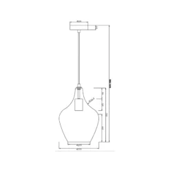 Pendellampe Paso aus Glas, einflammig, amber