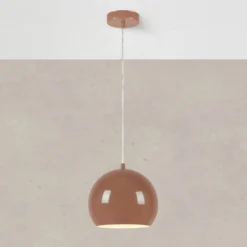 Pendellampe Pop, Ø 20 cm, braun, Metall