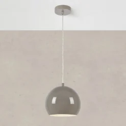 Pendellampe Pop, Ø 20 cm, greige, Metall