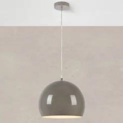 Pendellampe Pop, Ø 28 cm, greige, Metall