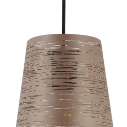 Pendellampe Segezia, mokka-/goldfarben, Länge 88 cm, 3-flg.