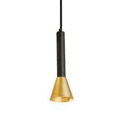 Pendellampe Signal, Ø 9 cm, schwarz/goldfarben, Metall