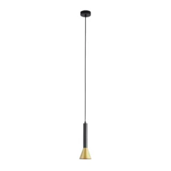 Pendellampe Signal, Ø 9 cm, schwarz/goldfarben, Metall