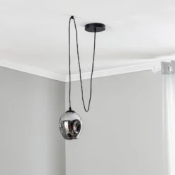 Pendellampe Starla dezentral 1-flg. Glas grafit