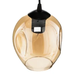 Pendellampe Starla einflammig, Glasschirm amber
