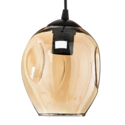 Pendellampe Starla einflammig, Glasschirm amber