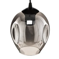 Pendellampe Starla, Glas grafit, 1-flammig rund