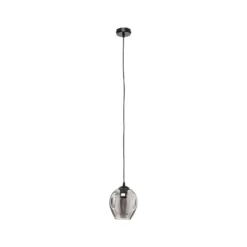Pendellampe Starla, Glas grafit, 1-flammig rund