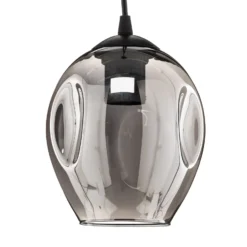 Pendellampe Starla, Glas grafit, 1-flammig rund