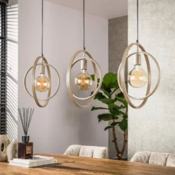 Pendellampe Turn Around, beige, 3-flammig, 130 cm, E27