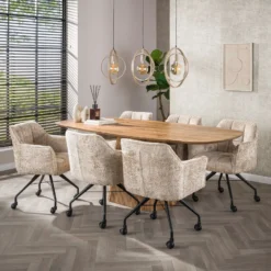 Pendellampe Turn Around, beige, 3-flammig, 130 cm, E27