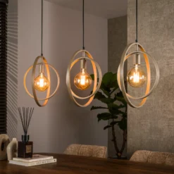 Pendellampe Turn Around, beige, 3-flammig, 130 cm, E27