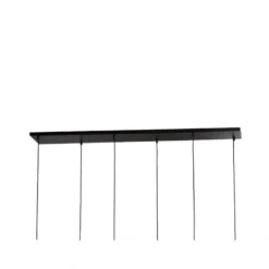 Pendellampe Verdi, Länge 115 cm, schwarz/opal, Glas, 6-flg.