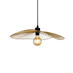 Pendellampe Wave, schwarz/goldfarben, Ø 51 cm, Metall