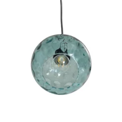 Pendelleuchte Benek, blau, Glas, Ø 20 cm, E27