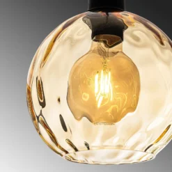 Pendelleuchte Benek, gelb, Glas, Ø 20 cm, E27