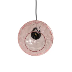 Pendelleuchte Benek, pink, Glas, Ø 20 cm, E27