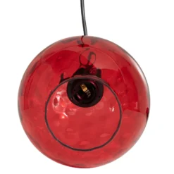 Pendelleuchte Benek, rot, Glas, Ø 20 cm, E27