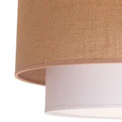 Pendelleuchte Boho, braun/weiß, Ø 45 cm, Textil
