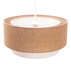 Pendelleuchte Boho, braun/weiß, Ø 45 cm, Textil