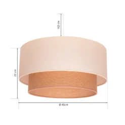 Pendelleuchte Boho, ecru/braun, Ø 45 cm, Textil
