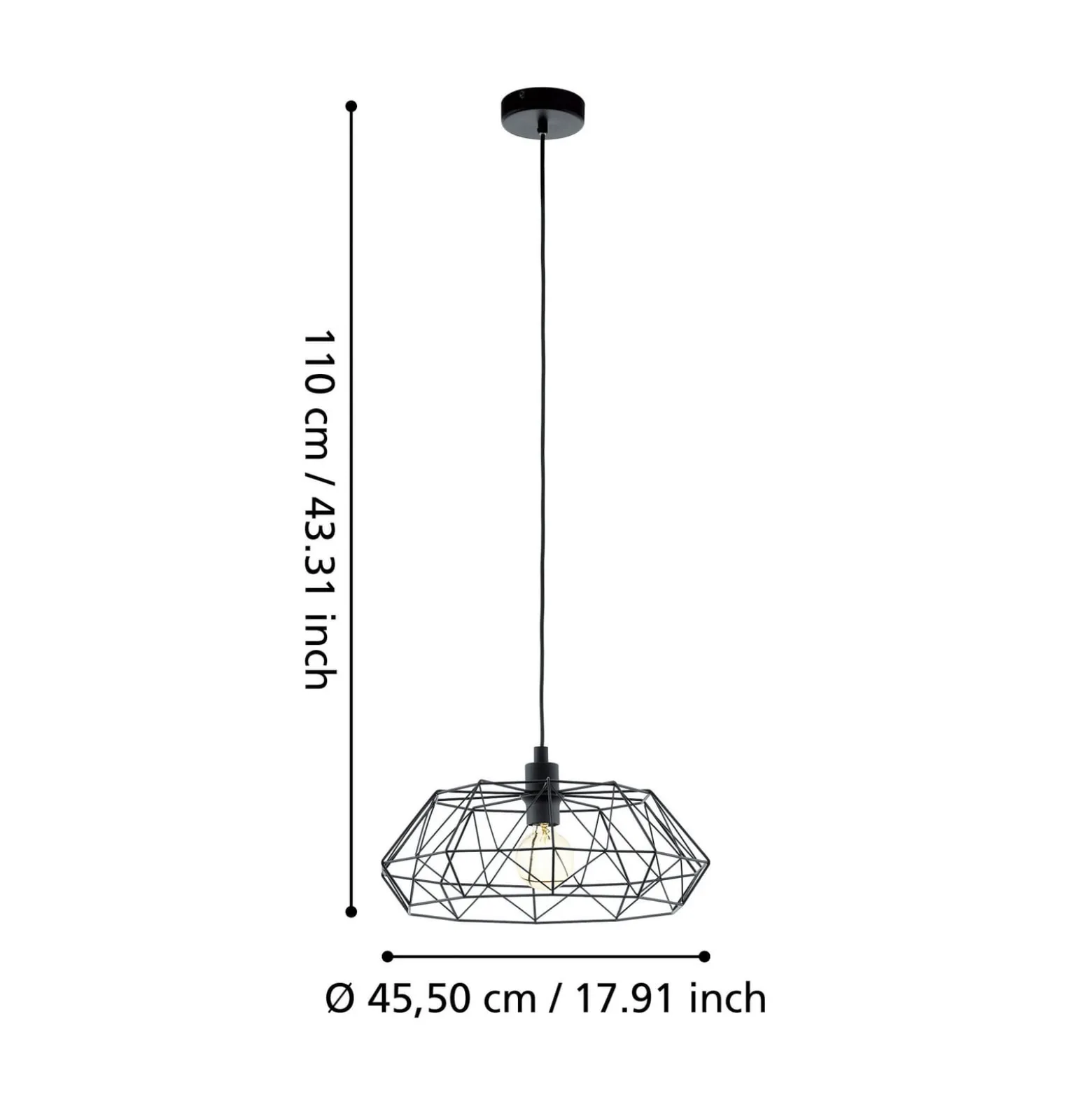 Pendelleuchte Carlton 2, schwarz Ø 45,5 cm