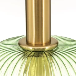 Pendelleuchte Carneval, altmessing/grün, Ø 20 cm, Glas