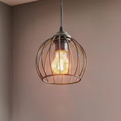 Pendelleuchte Cumera mit Käfigschirm, Ø 16cm