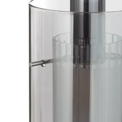 Pendelleuchte Duo 2, Rauchglas/chrom fünfflammig
