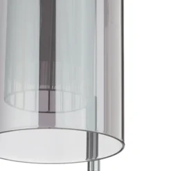 Pendelleuchte Duo 2, Rauchglas/chrom fünfflammig