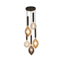 Pendelleuchte Elegance 5-flammig, schwarz