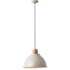 Pendelleuchte Erena mit Holzdetail, taupe