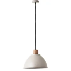 Pendelleuchte Erena mit Holzdetail, taupe