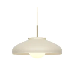 Pendelleuchte Latif, beigefarben, Ø 40 cm, Messing