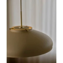 Pendelleuchte Latif, beigefarben, Ø 40 cm, Messing