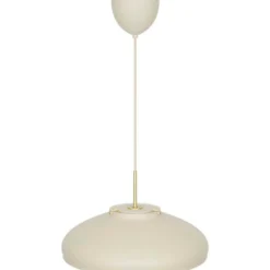 Pendelleuchte Latif, beigefarben, Ø 40 cm, Messing