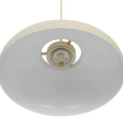 Pendelleuchte Latif, beigefarben, Ø 40 cm, Messing