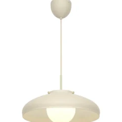 Pendelleuchte Latif, beigefarben, Ø 40 cm, Messing