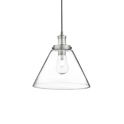 Pendelleuchte Pyramid, silber/klar, Glas, Ø 29 cm, E27