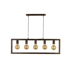 Pendelleuchte Rustic 5-flammig, rostbraun