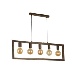 Pendelleuchte Rustic 5-flammig, rostbraun
