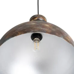 Pendelleuchte Saglam, 1-flammig, altmessing, Metall, Ø 40 cm