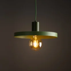 Pendelleuchte Sila, grün, Metall, Ø 30 cm, E27