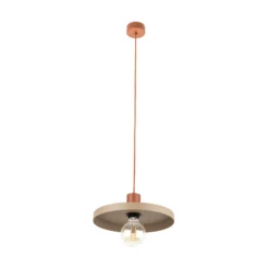 Pendelleuchte Sila, sand/rot, Metall, Ø 30 cm, E27