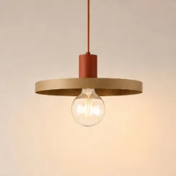 Pendelleuchte Sila, sand/rot, Metall, Ø 30 cm, E27