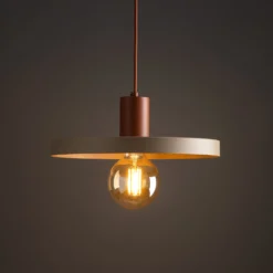 Pendelleuchte Sila, sand/rot, Metall, Ø 30 cm, E27