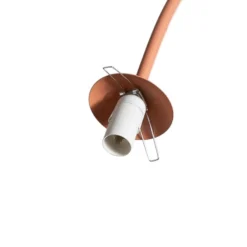 Pendelleuchte Una 2, Metall, Glas, zweiflammig, korallenrot